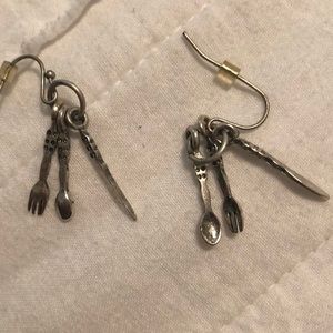 Folk, spoon and knife earrings